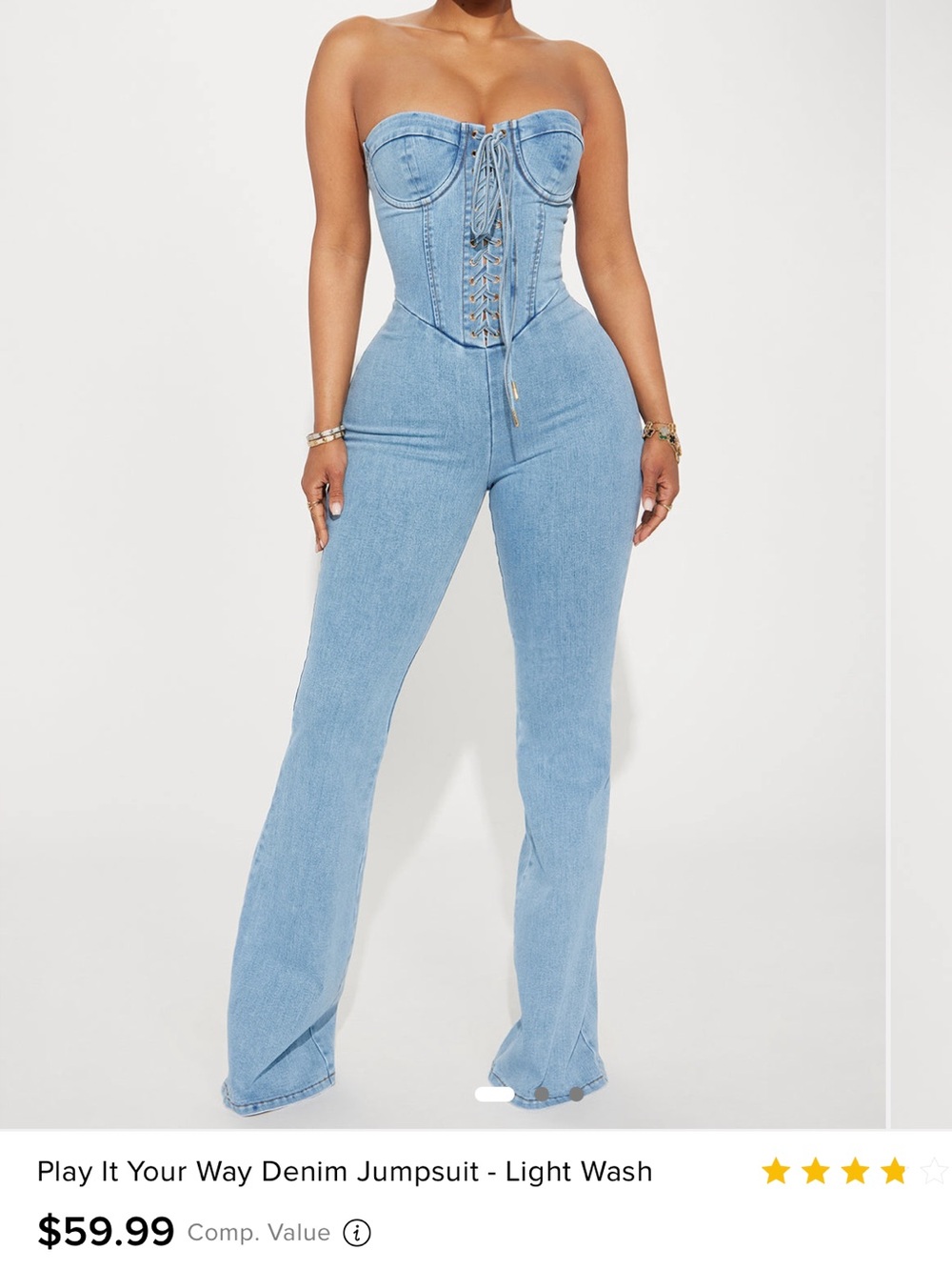 Fashion Nova Play It Your Way Denim Jumpsuit